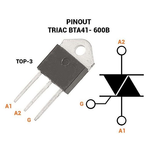 BTA41-600B 600V 41A TRIAC (High Power Bidirectional Thyristor for AC Switching & Control) image 2