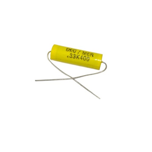0.33uF 400V Metallised Polypropylene Film Capacitor Radial Through Hole Yellow (DEC MER-0.33K400 Self-Healing Film Capacitor) image 1