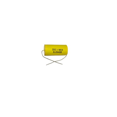 2.2uF 400V Metallised Polypropylene Film Capacitor Radial Through Hole Yellow (DEC MER-2.2K400 Self-Healing Film Capacitor) image 1