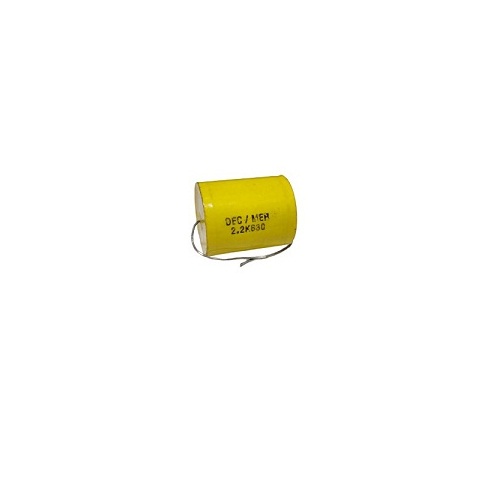 2.2uF 630V Metallised Polypropylene Film Capacitor Radial Through Hole Yellow (DEC MER-2.2K630 Self-Healing Film Capacitor) image 1