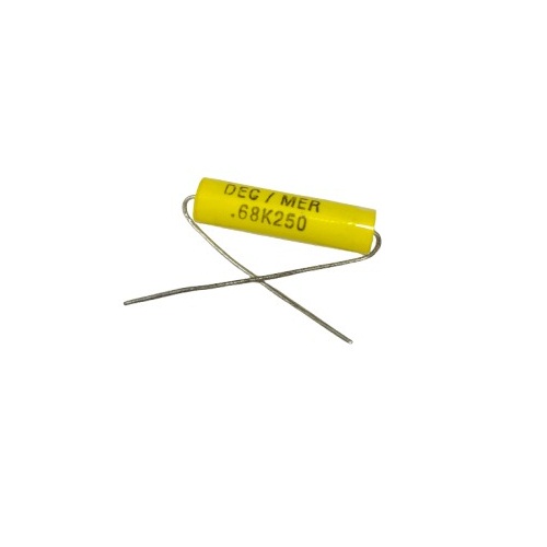 0.68uF 250V Metallised Polypropylene Film Capacitor Radial Through Hole Yellow (DEC MER-0.68K250 Self-Healing Film Capacitor) image 2
