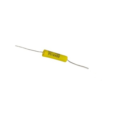 0.033uF 400V Metallised Polypropylene Film Capacitor Radial Through Hole Yellow (DEC MER-33nK400 Self-Healing Film Capacitor) image 1