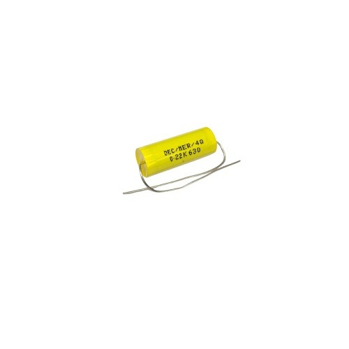 0.22uF 630V Metallised Polypropylene Film Capacitor Radial Through Hole Yellow (DEC MER-0.22K630 Self-Healing Film Capacitor) image 1