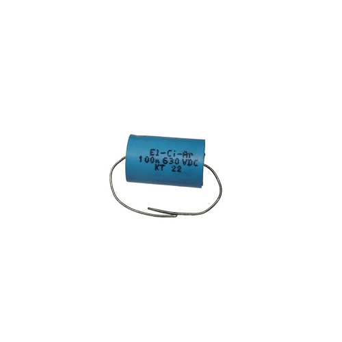 0.1µF 630VDC El-Ci-Ar Capacitor KT22 (Round High-Voltage Film Capacitor) image 1