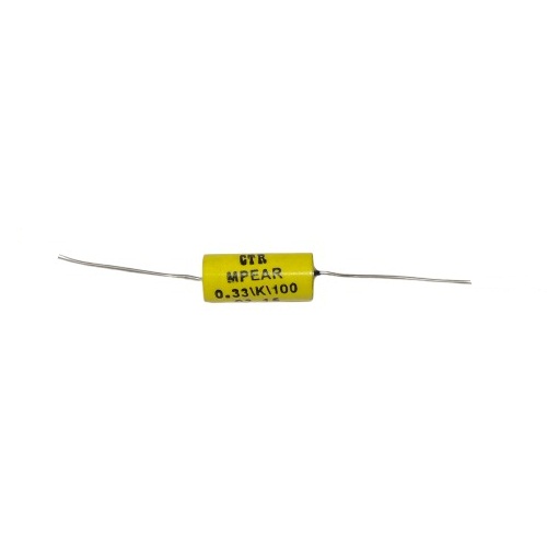 CTR 0.33uF 100V Metallised Polypropylene Film Capacitor Radial Through Hole Yellow (CTR/MPEAR-0.33K100 Self-Healing Film Capacitor) image 1