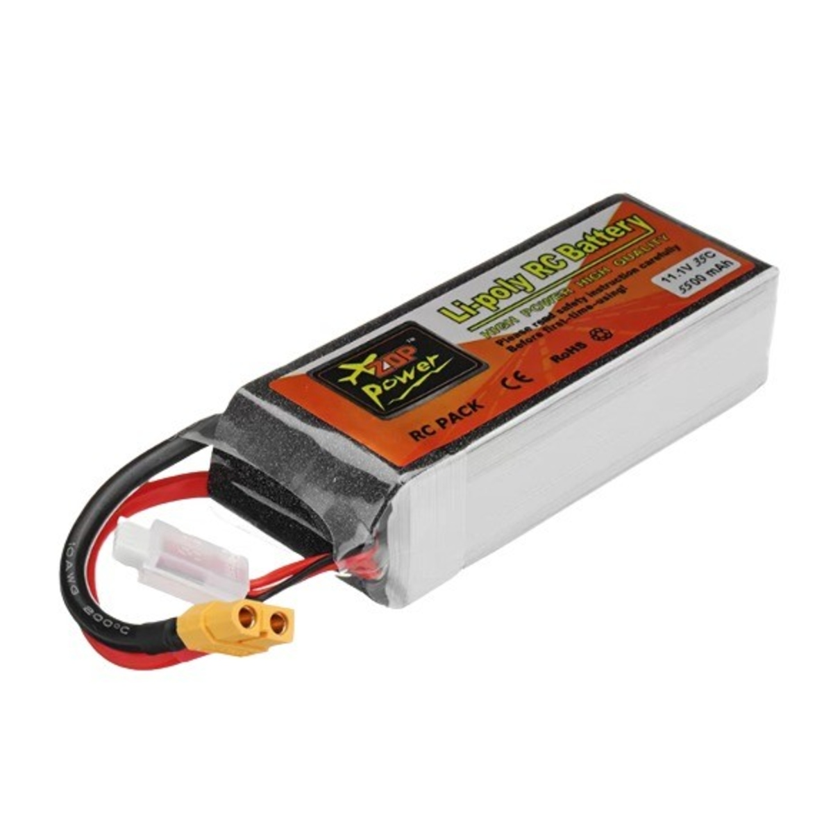 ZOP Power 5500mAh 11.1V 35C 3S LiPo Rechargeable Battery (High Discharge RC Battery Pack) image 1