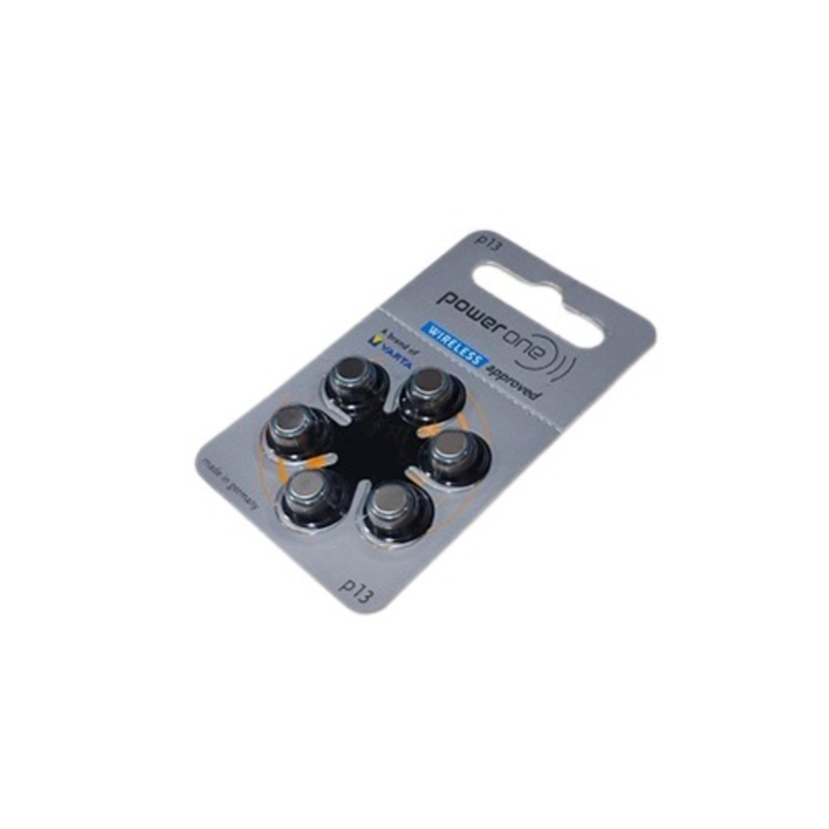 PowerOne P13 Hearing Aid Battery 1.45V Zinc Air 6 Pieces Pack (Size 13 Hearing Aid Battery) image 1