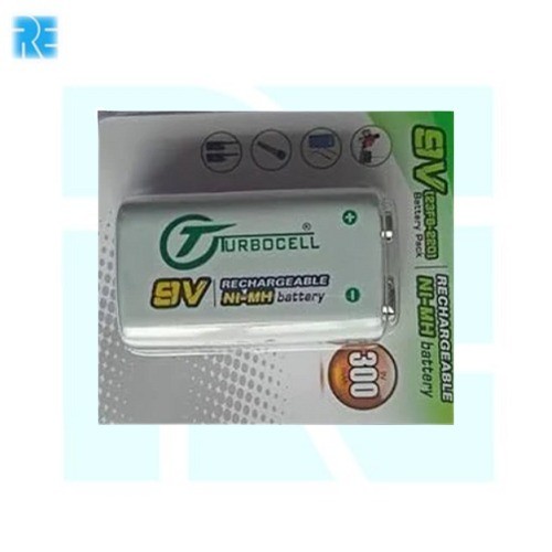 Turbocell 9v 300mAh Rechargeable Ni-MH Battery image 1