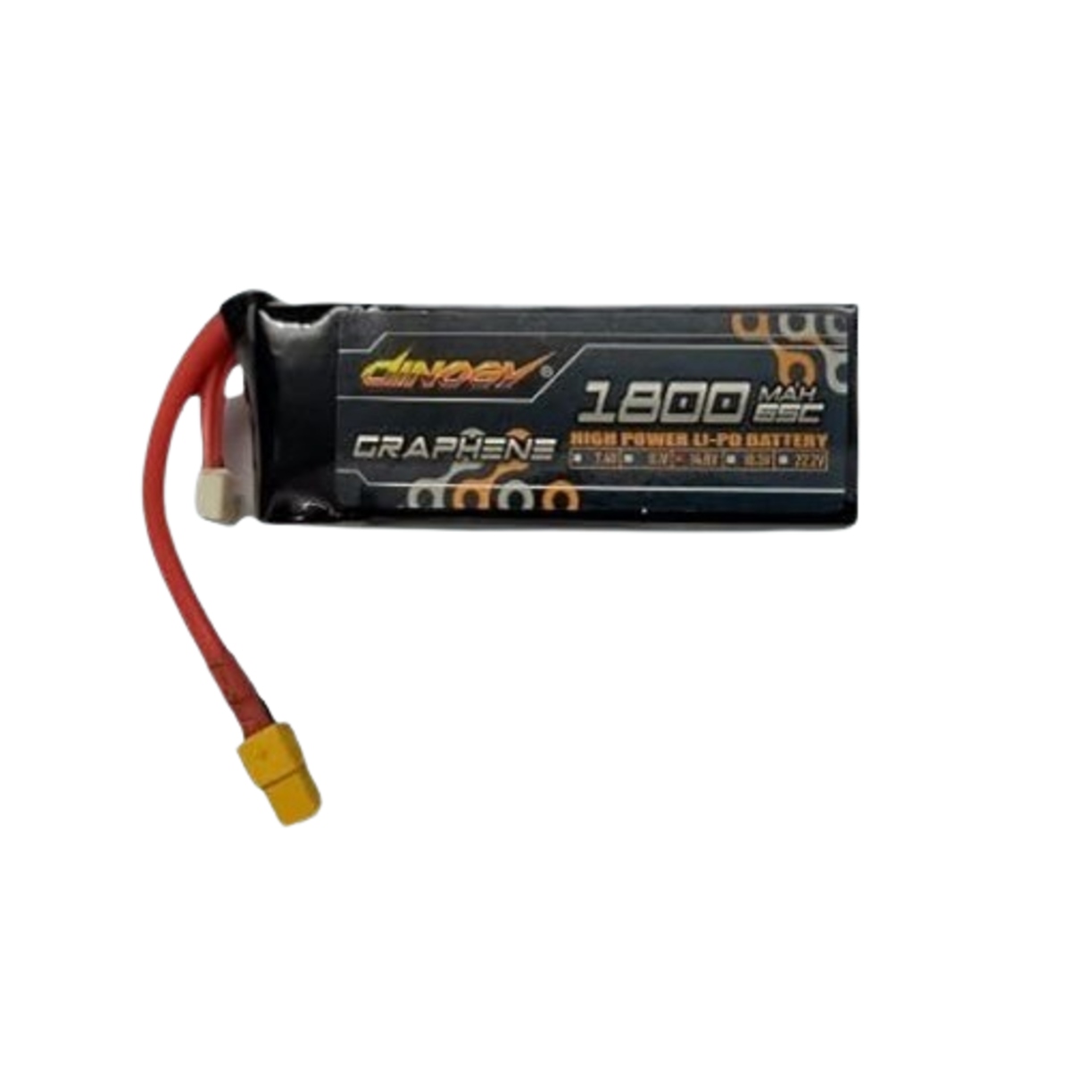 Graphene 20 14.8V 1800mAh 65C 4S LiPo Battery (High Discharge Drone and RC Battery Pack) image 1