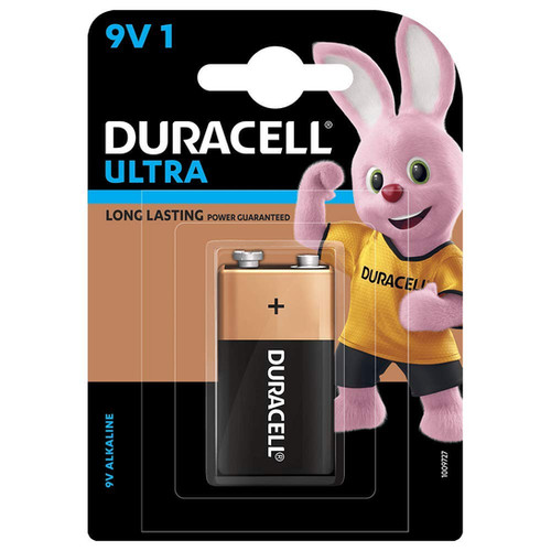 Duracell Ultra Alkaline 9V Battery (6LR61 Alkaline Battery) image 1