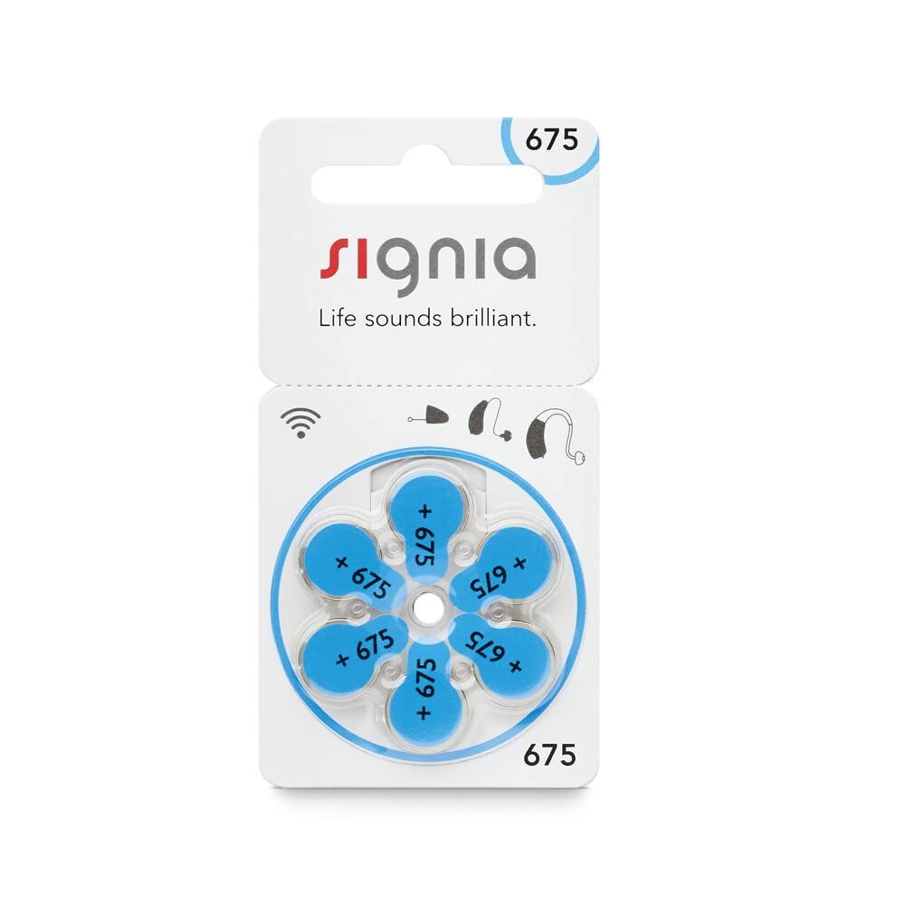 Signia Size 675 Hearing Aid Batteries 1 Packet 6 Batteries (Size 675 Hearing Aid Battery Pack) image 1