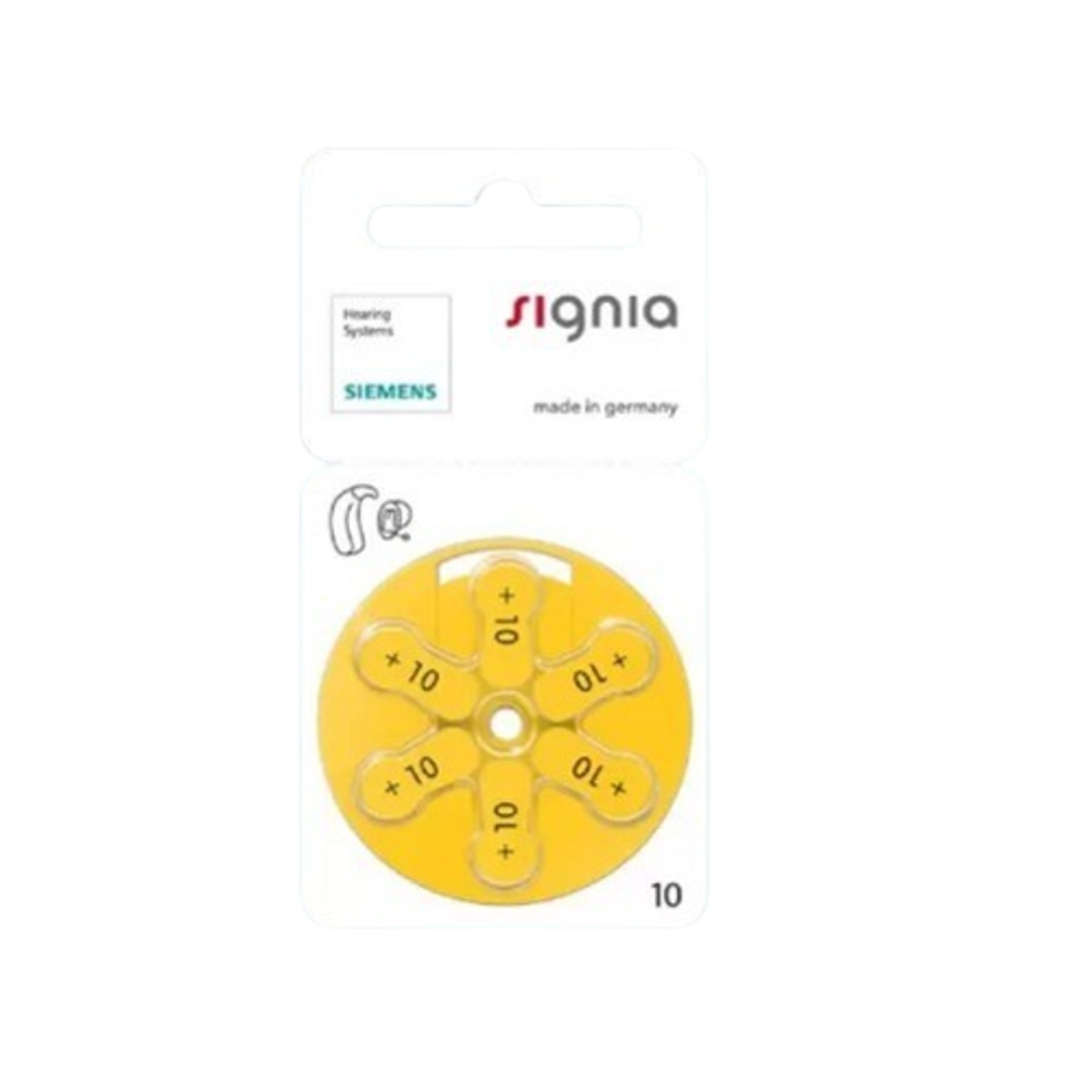 Signia Hearing Aid Battery Size 10 1.45V Zinc Air Set of 6 (PR70 Hearing Aid Battery) image 1