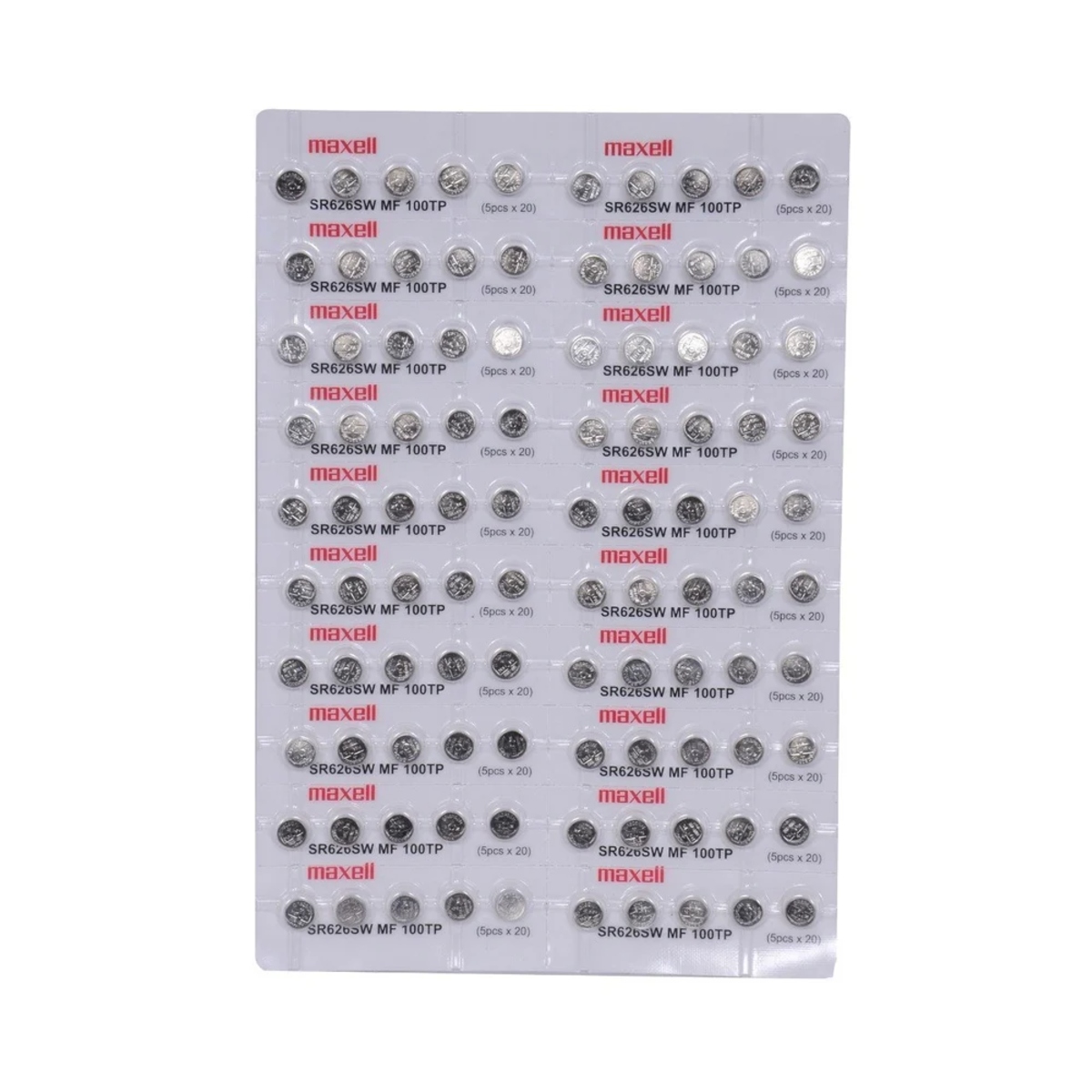 Maxell SR626SW 1.55V Silver Oxide Button Cell Battery MF-100TP (377 Watch Battery) image 1