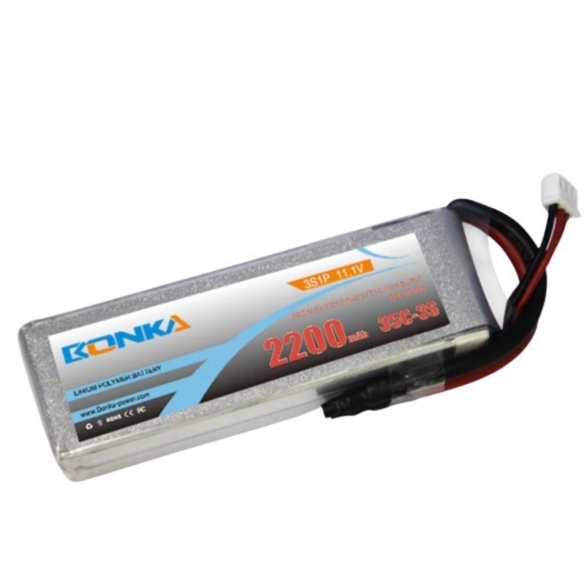 2200mAh Bonka 35C 3S 11.1V LiPo Battery (Rechargeable Lithium Polymer Battery Pack) image 1