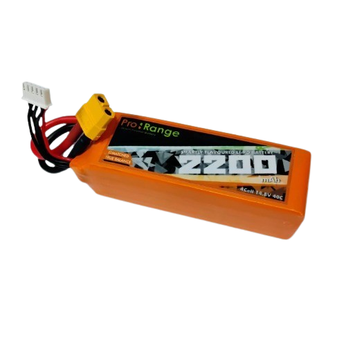 Pro Range 14.8V 2200mAh 40C 4S LiPo Rechargeable Battery (High Discharge Lithium Polymer Battery Pack) image 1