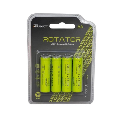 Apramatt Rechargeable Battery NH AA 1000 BP4 Pack of 4 (AA NiMH 1000mAh Rechargeable Batteries) image 1