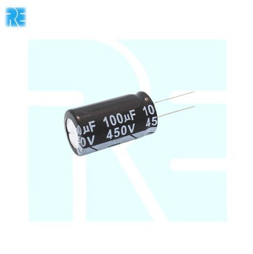 100uF 450V 105 Degree Electrolytic Capacitor 17x32mm image 1
