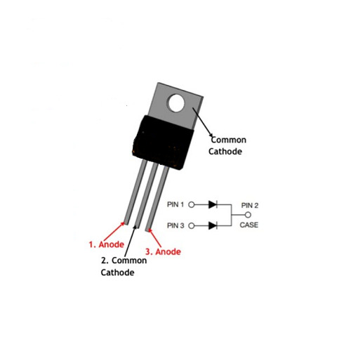 MBR10100CT-100 V-5AMP-3 PIN Shortkey Diode image 1