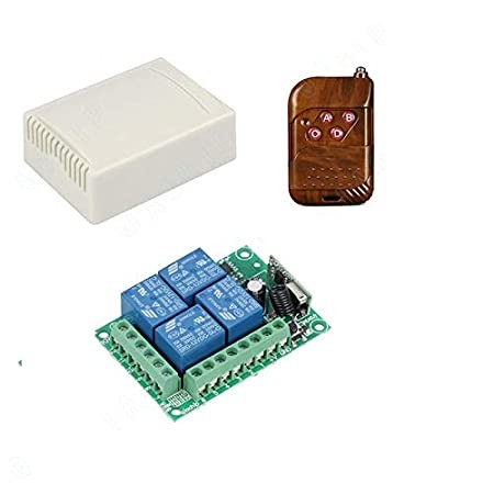 Wireless Relay 12V 4 Channel with RF Keychain Remote image 1