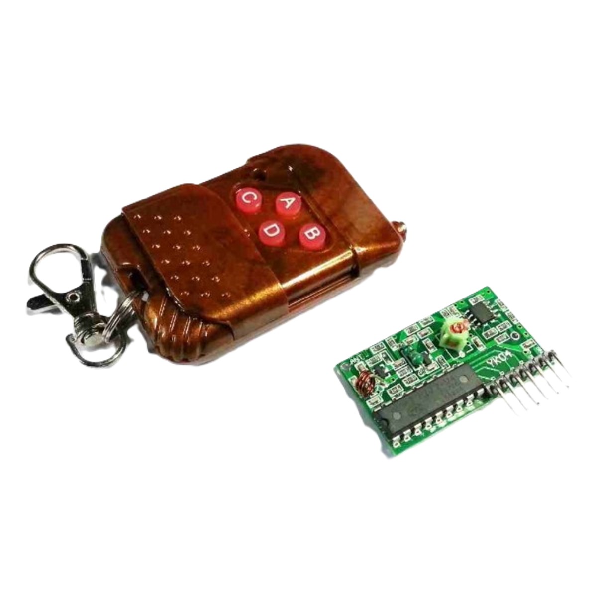 4 Channel Wireless Four Button RF Remote Control Transceiver Module 433MHz (433MHz RF Receiver with Remote) image 1