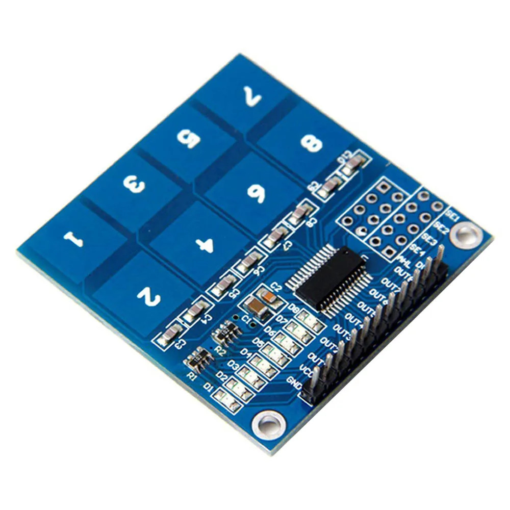 TTP226 8 Channel Capacitive Touch Sensor Module (8-Key Touch Switch Module) image 2