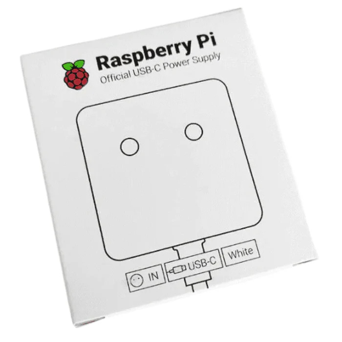Raspberry Pi 15W Official USB Type-C Power Supply White (Raspberry Pi Power Adapter)