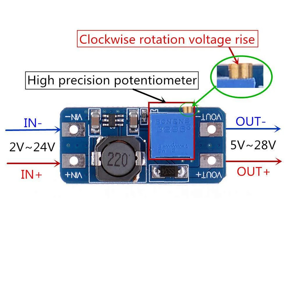 MT3608 2A Max DC-DC Step-Up Power Module (Boost Converter Module) image 2