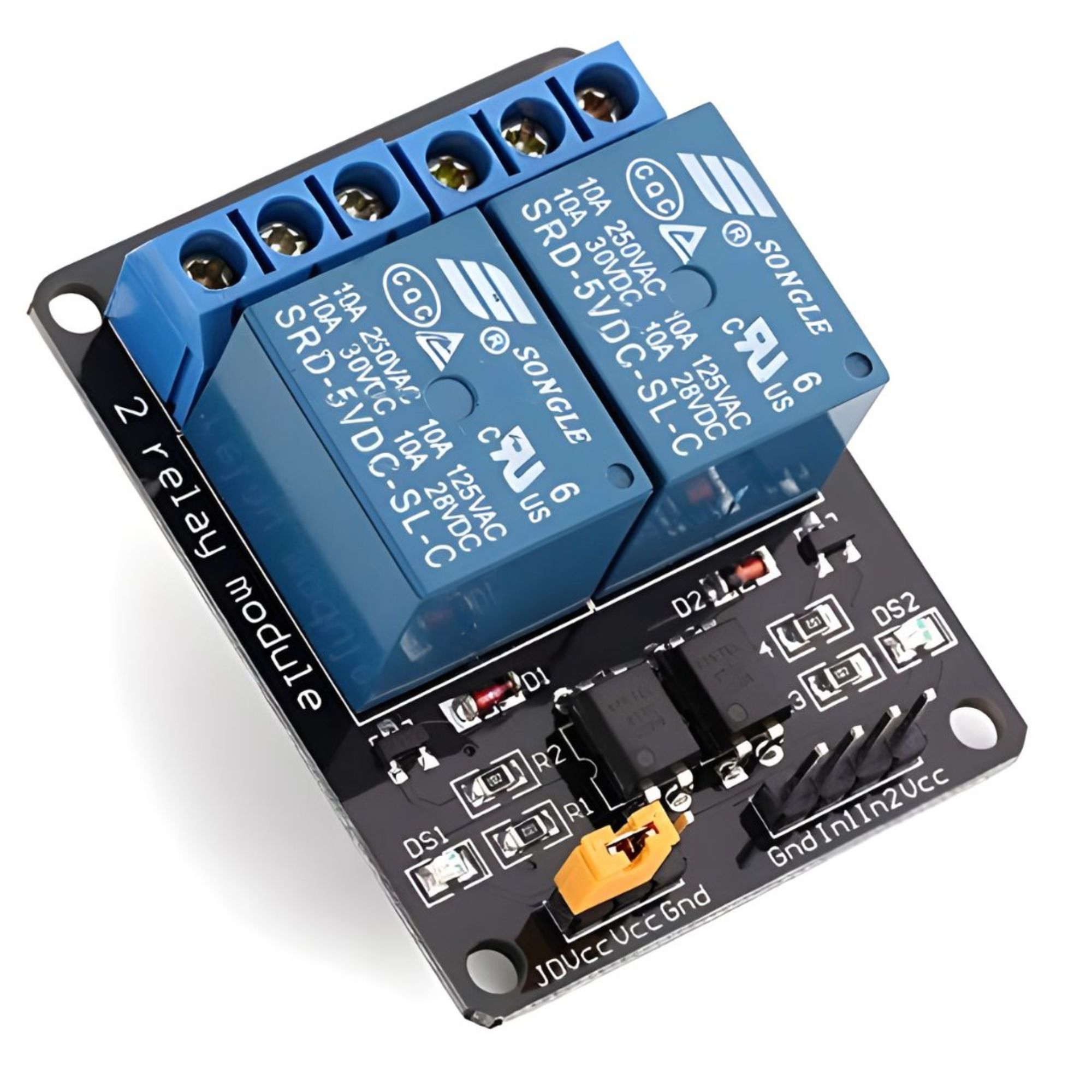 2 Channel 12V Relay Module with Optocoupler (Dual Relay Module) image 2