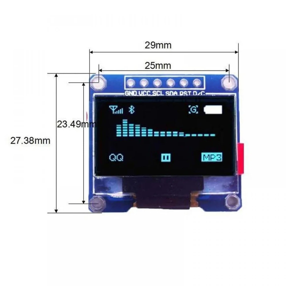 0.96 Inch OLED Display Module Blue 128×64 6-Pin (SSD1306 SPI/I2C Display) image 2