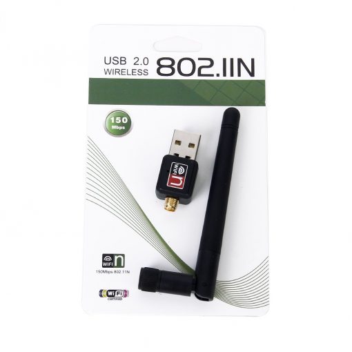 USB 802.11N Wi-Fi Wireless LAN Network Adapter 150Mbps with External Antenna (USB 2.0 Wi-Fi Dongle) image 1