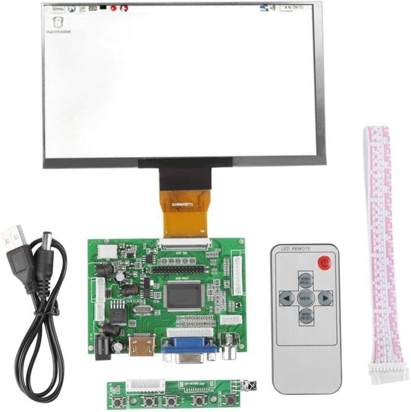 7 Inch LCD Display with HDMI VGA Input Driver Board Controller for Raspberry Pi with Remote (Raspberry Pi Display Module) image 1