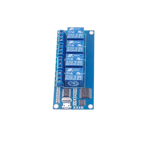 Micro USB 5V 4-Channel Relay Module (USB Powered Relay Board for Arduino) image 2
