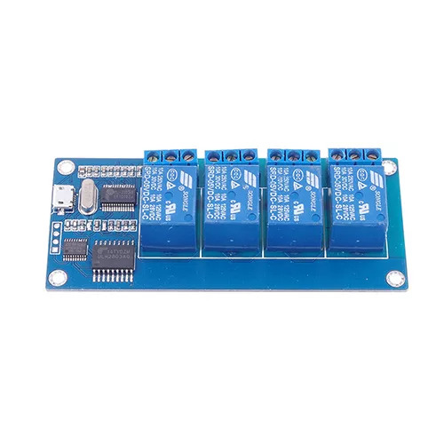 Micro USB 5V 4-Channel Relay Module (USB Powered Relay Board for Arduino) image 3