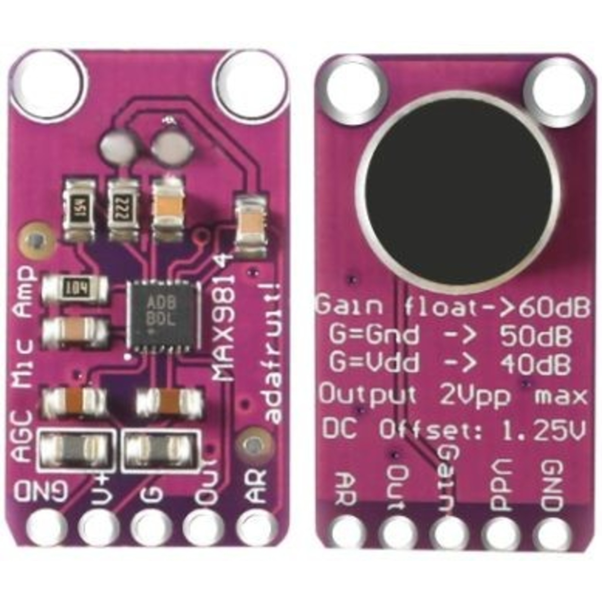 MAX9814 Microphone AGC Amplifier Module with Automatic Gain Control (MAX9814 Module) image 1