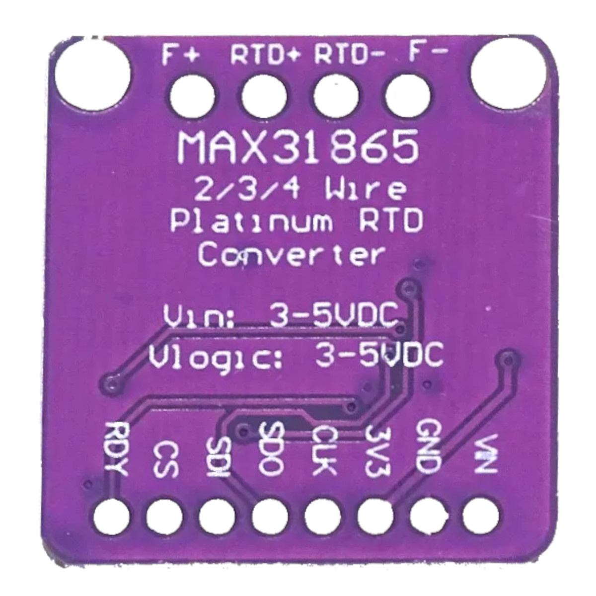 MAX31865 PT100/PT1000 RTD Temperature Sensor Module (SPI Platinum RTD Interface Board) image 2