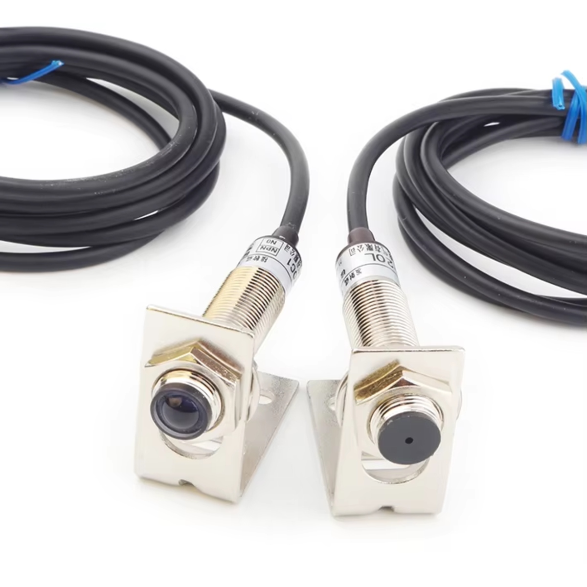 M12 NPN Laser Photoelectric Switch Sensor 10-20M DC 10-24V (Laser Infrared Visible Light Sensor) image 1