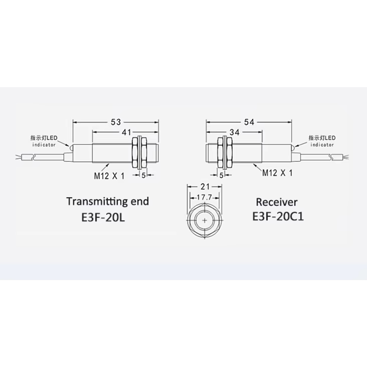 M12 NPN Laser Photoelectric Switch Sensor 10-20M DC 10-24V (Laser Infrared Visible Light Sensor) image 5