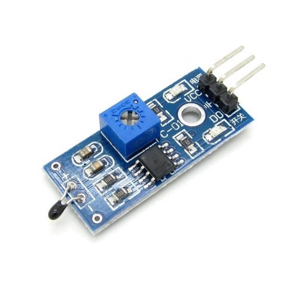3 Pin NTC Thermistor Temperature Sensor Module (10K Analog Temperature Sensor) image 1