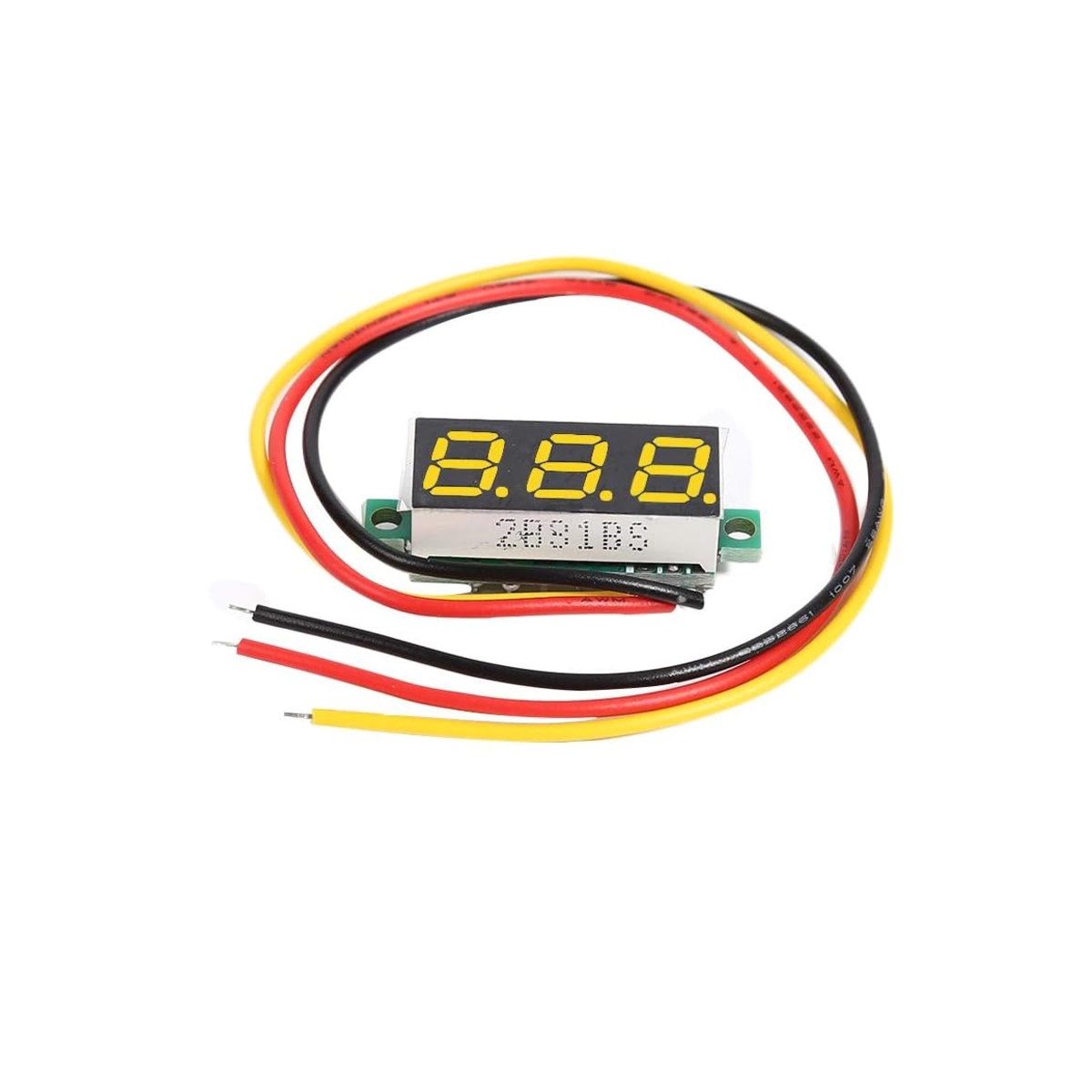 0.28 Inch Yellow Display Three Wire Mini DC Voltmeter 0-100V DC (Digital Voltage Meter Module) image 1