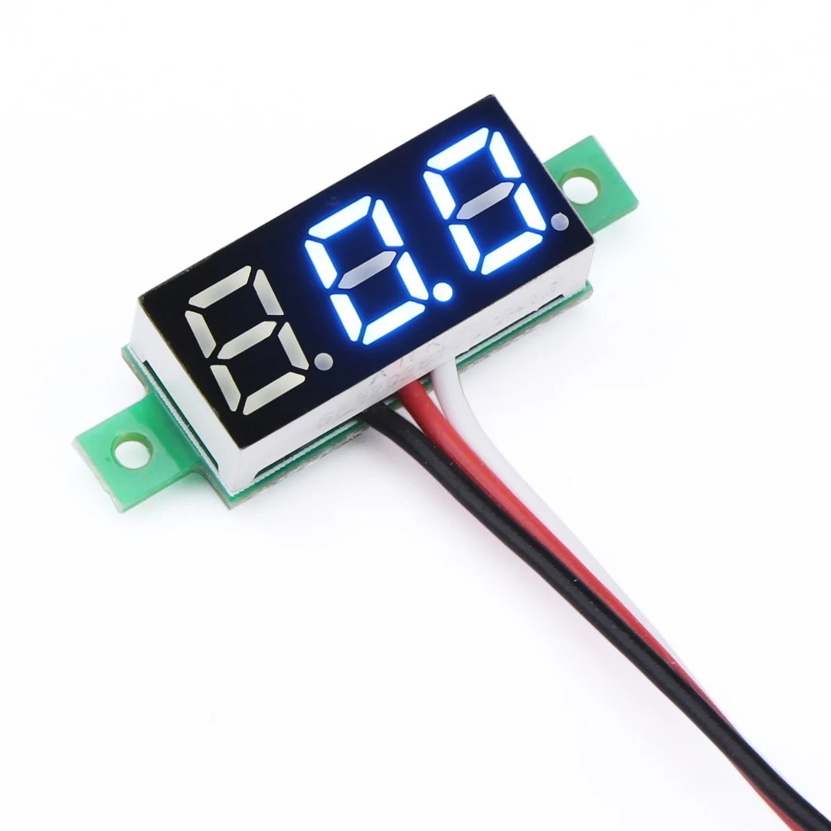 0.28 Inch Blue LED Mini DC Digital Voltmeter 0-100V (Three Wire Panel Mount Voltage Meter) image 1