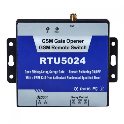RTU5024 2G GSM Relay SMS Call Remote Controller (GSM Gate Opener Switch with Antenna) image 1