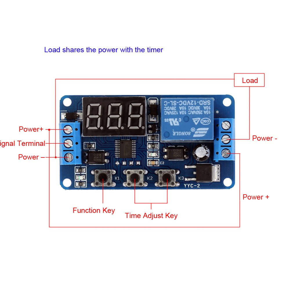 12V Digital Delay Timer Relay Module (Programmable Timer Control Switch) image 3