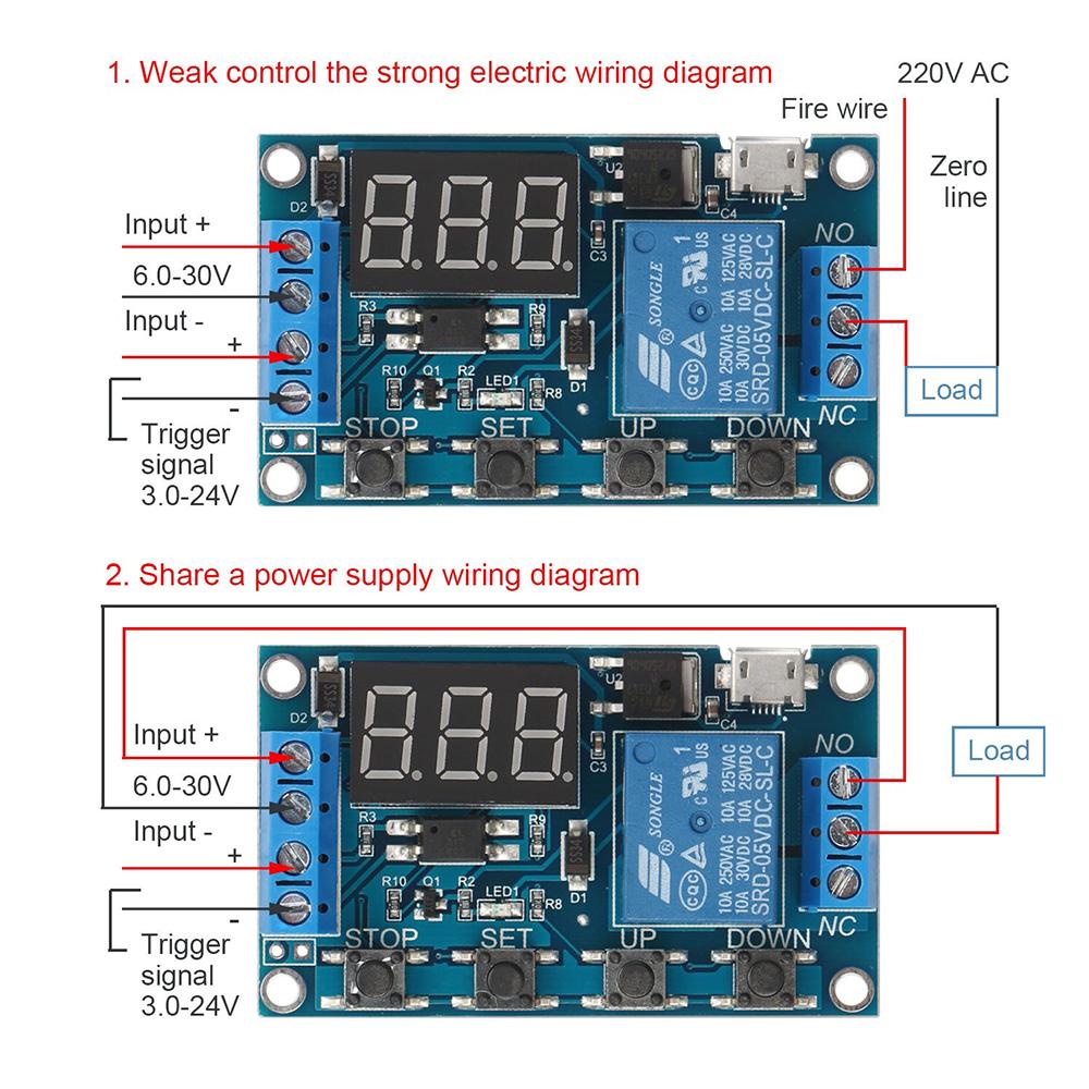 6-30V DC 1 Channel Digital Timer Relay Module Adjustable Cycle Delay Relay Switch image 4