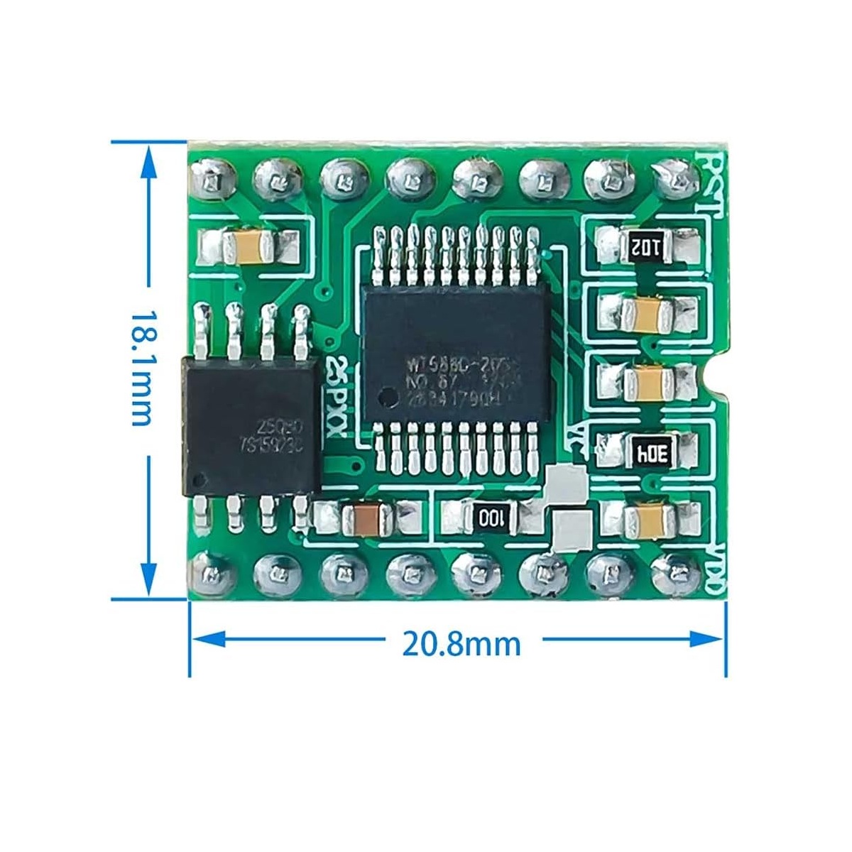 WT588D-16P Voice Sound Audio Player Module 2.8V-5.5V (WT588D Audio Playback Module) image 3