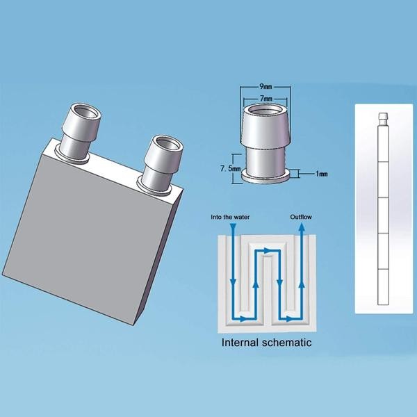 40MM x 120MM x 12MM Aluminum Water Cooling Block Heatsink For Peltier image 1