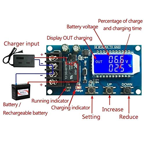 XY-L10A Lithium Battery Charge Controller Protection Board 6-60V LCD Display R9O8 (Battery Charging Protection Module) image 4