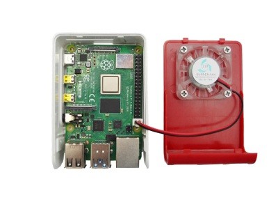 Raspberry Pi 4 Model B Case With Fan White and Red Case image 1