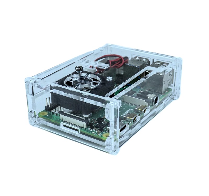 Raspberry Pi 4 Compact Case with Cooling Fan Transparent (Raspberry Pi 4 Protective Enclosure) image 3
