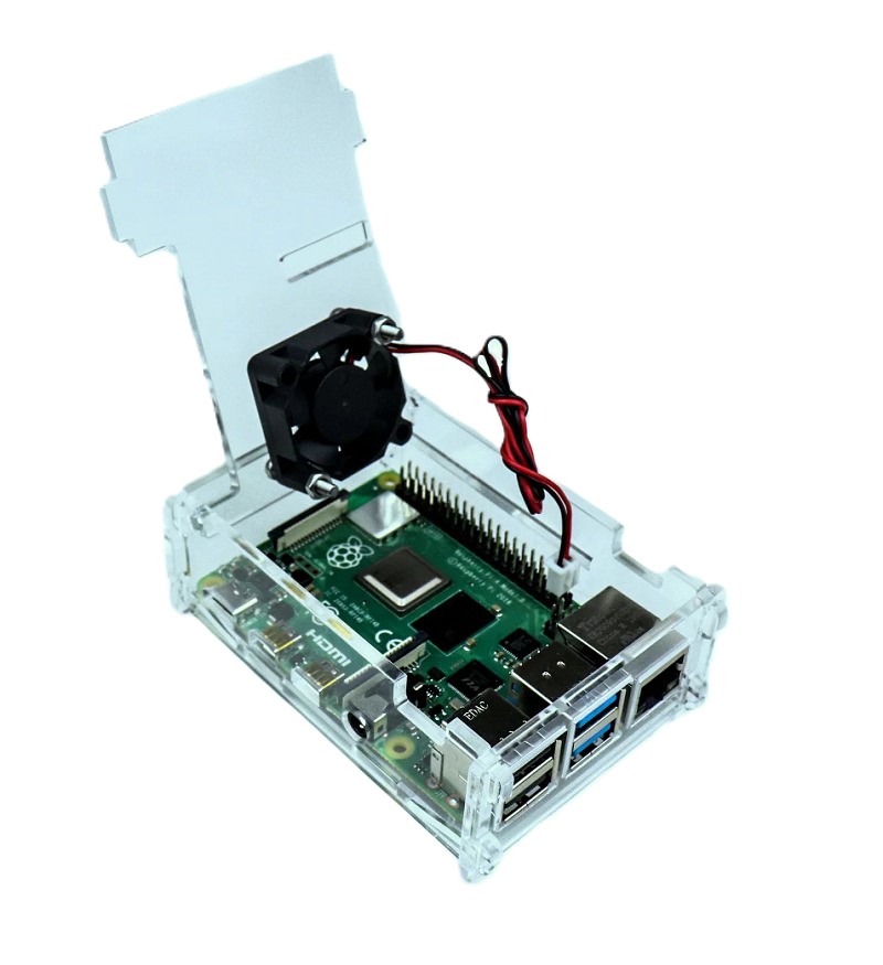 Raspberry Pi 4 Compact Case with Cooling Fan Transparent (Raspberry Pi 4 Protective Enclosure) image 4