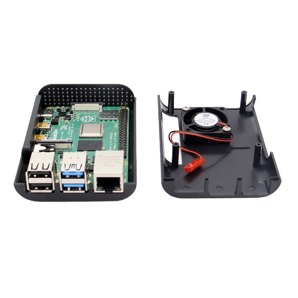 Raspberry Pi 4 Acrylic Case Without Fan Black Protective Enclosure (Raspberry Pi 4 Case) image 1